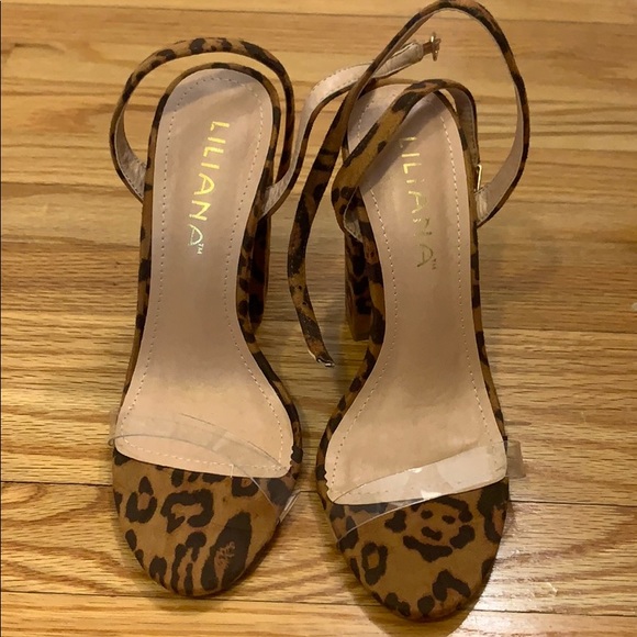 clear plastic strap heels